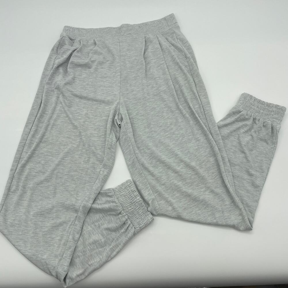 New EXPRESS Super High Waisted Silky Sueded Jersey Joggers Size S Grey Lounge